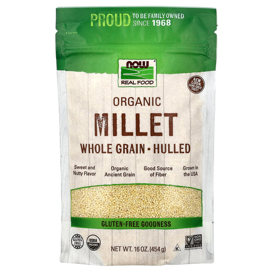 NOW Foods, Organic Millet Whole Grain, Hulled, 16 oz (454 g)