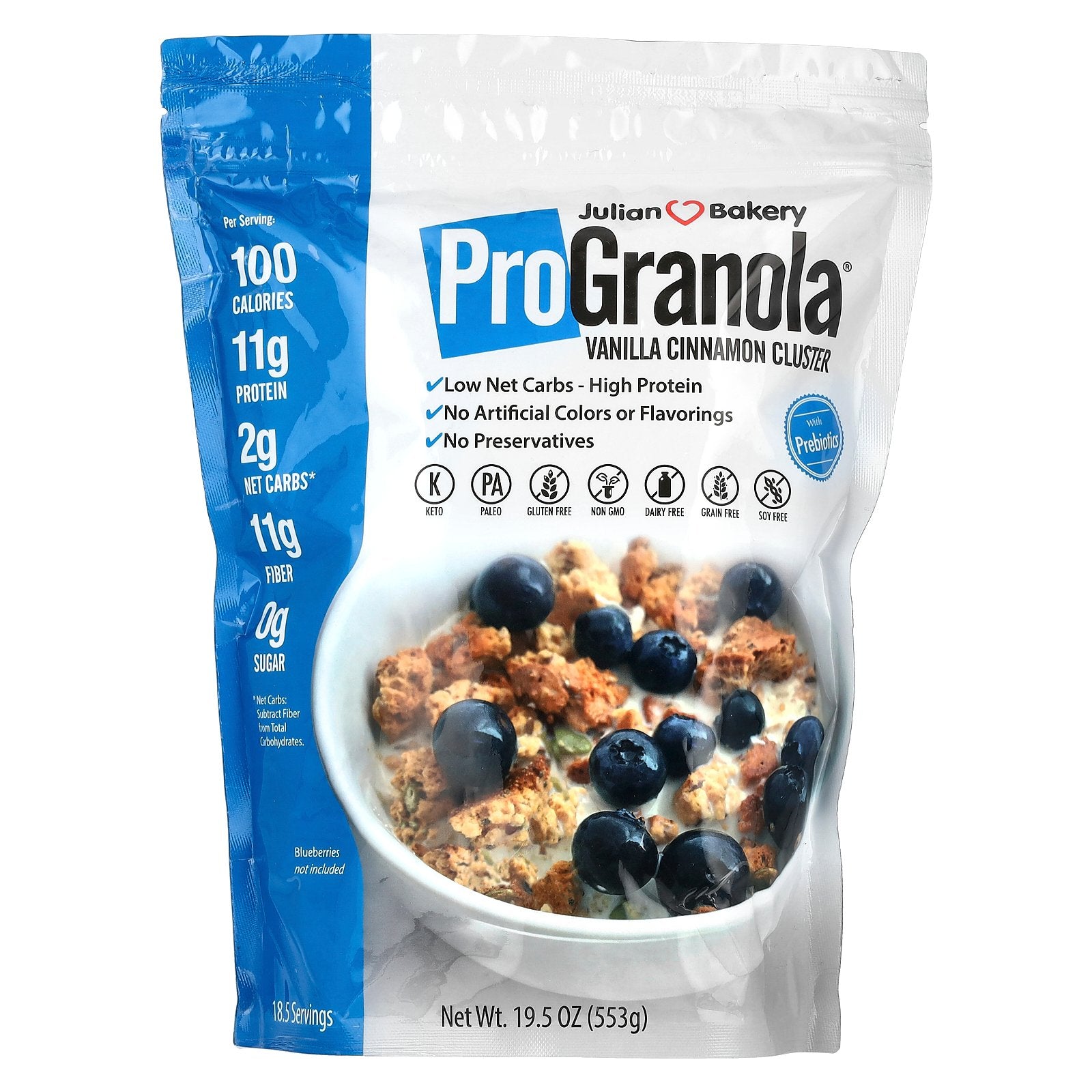 Julian Bakery, Pro Granola, Vanilla Cinnamon Cluster, 19.5 oz (553 g)