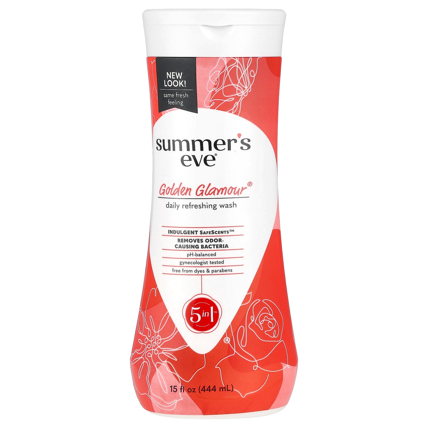Summer's Eve, Golden Glamour®, 5 in 1 Daily Refreshing Wash, 15 fl oz (444 ml)