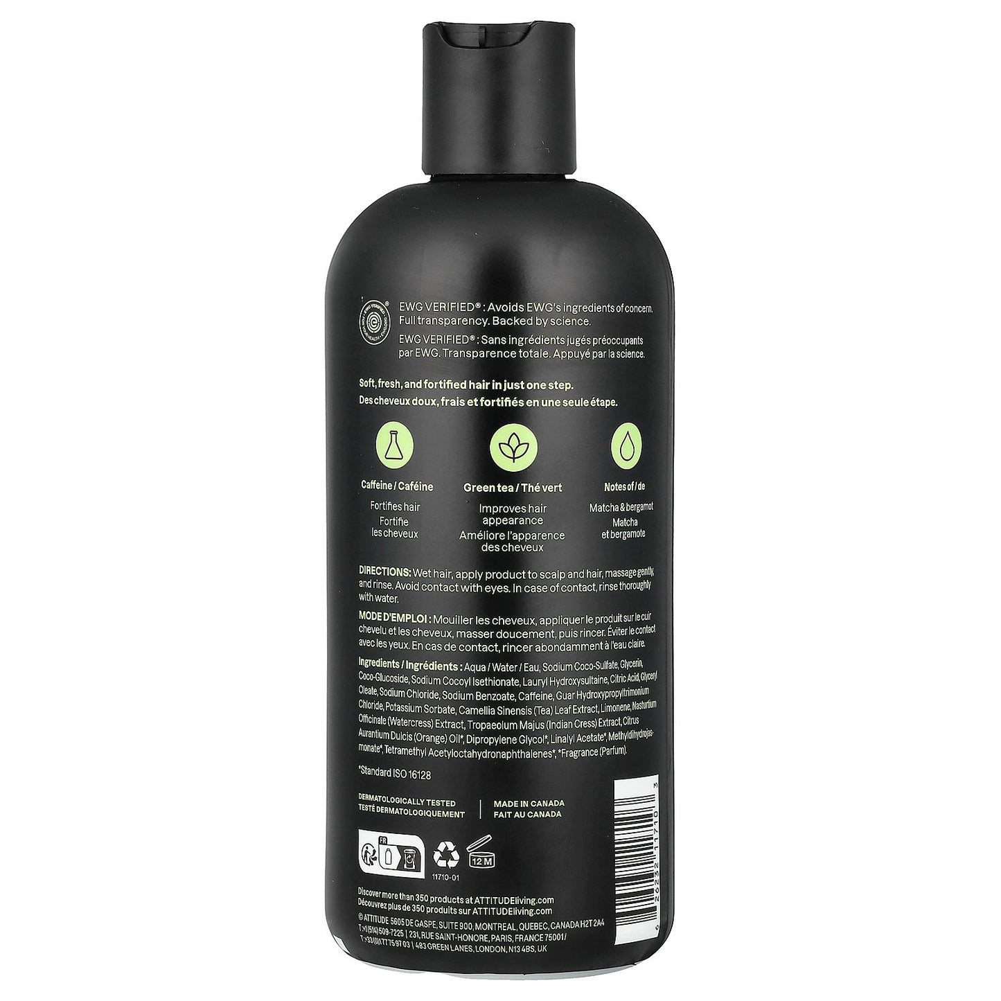 ATTITUDE, Super Leaves™, 2N1 Fortifying Shampoo & Conditioner, For Men, Matcha & Bergamot, 14 fl oz (415 ml)