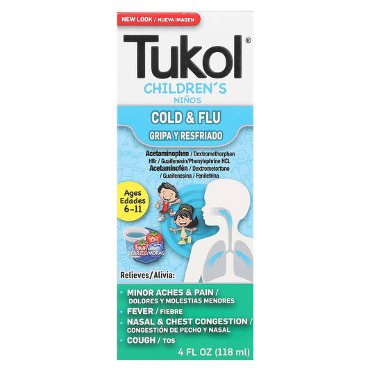 Tukol, Children's, Cold & Flu, Ages 6-11, Berries, 4 fl oz (118 ml)