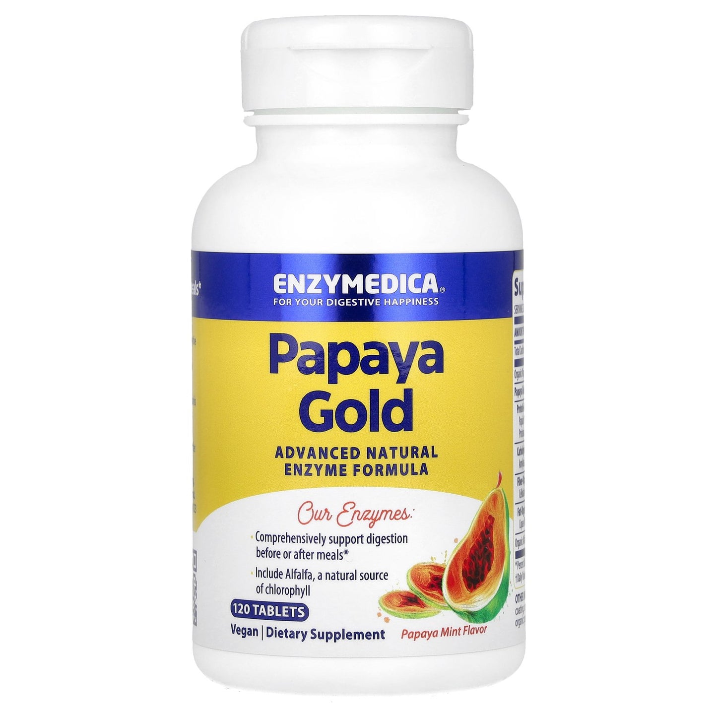 Enzymedica, Papaya Gold, Papaya Mint, 120 Tablets