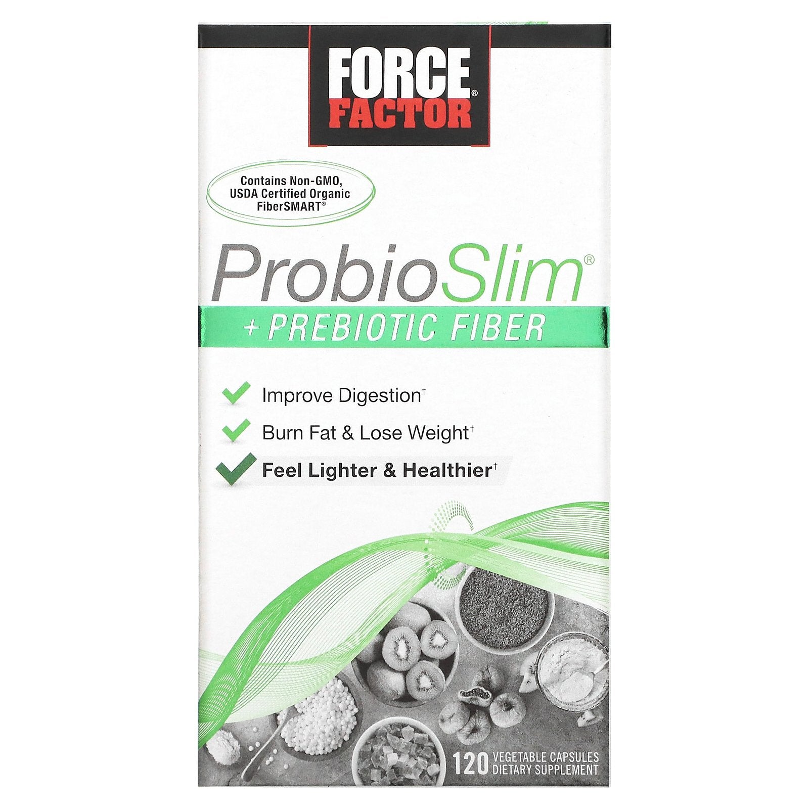 Force Factor, ProbioSlim®, + Prebiotic Fiber, 120 Vegetable Capsules