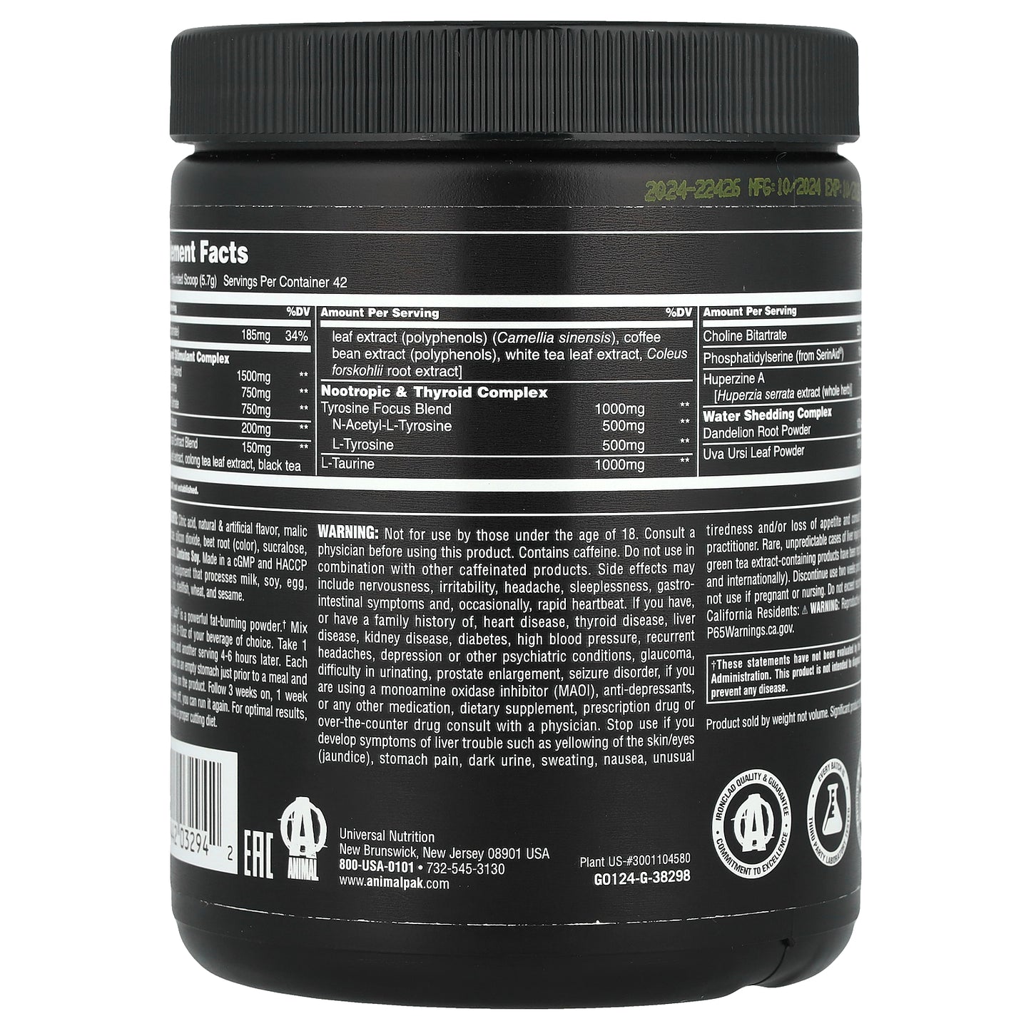 Animal, Advanced Cuts® Powder, Strawberry Watermelon, 8.4 oz (239.4 g)