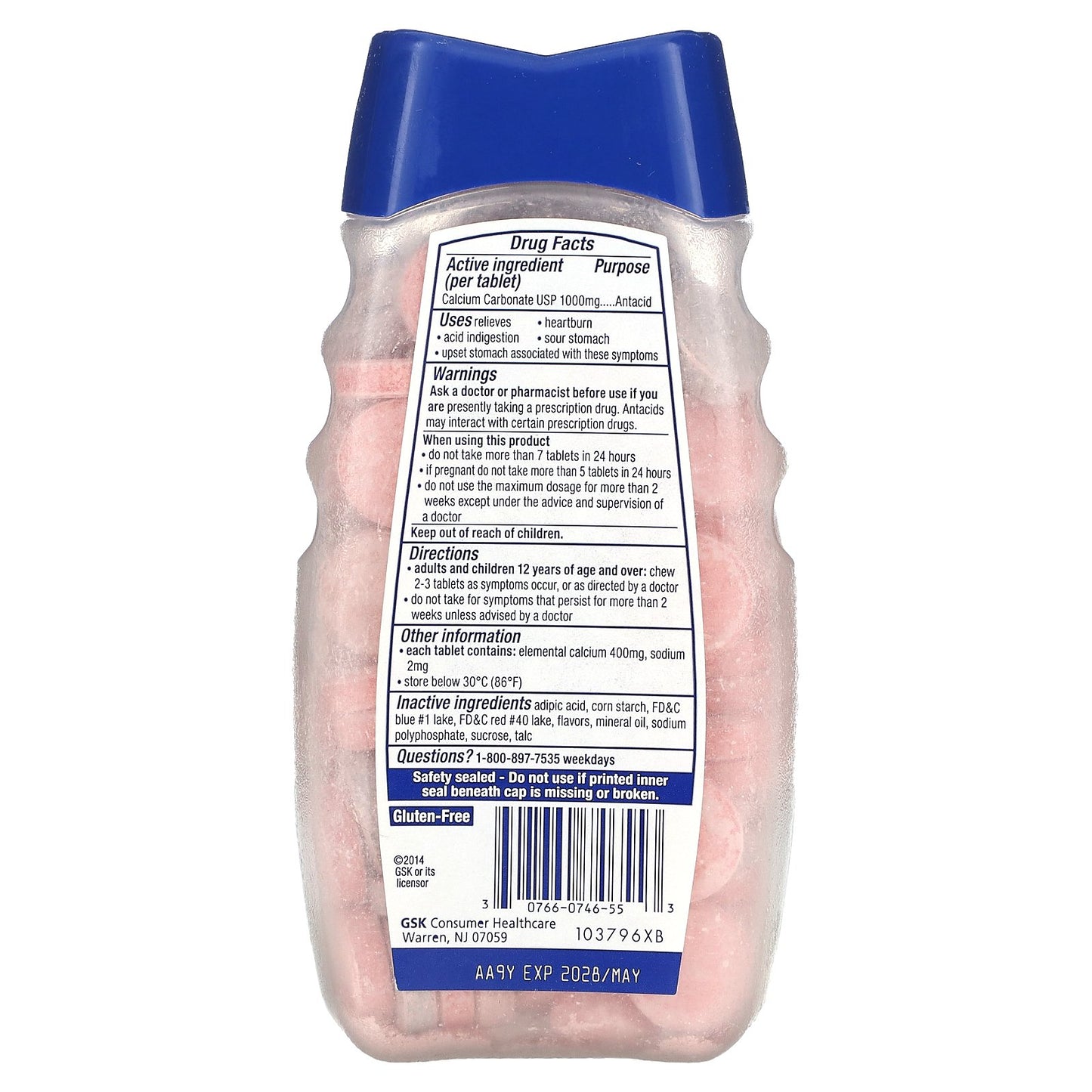 Tums, Ultra Strength Antacid,  Assorted Berries, 1,000 mg, 160 Chewable Tablets