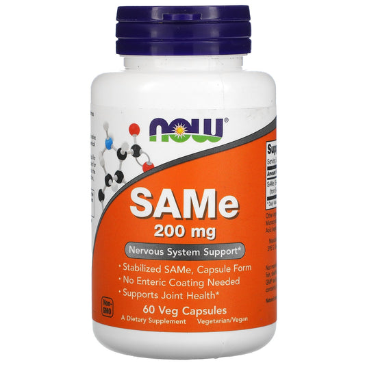 NOW Foods, SAMe, Disulfate Tosylate, 200 mg, 60 Veg Capsules