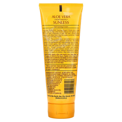 Fruit of the Earth, Aloe Vera Sunless Self Tanning Cream, Deep Dark, 8 fl oz (237 ml)