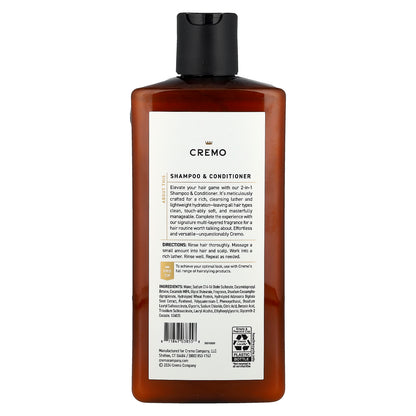 Cremo, 2 in 1 Shampoo & Conditioner, Italian Bergamot, 16 fl oz (473 ml)