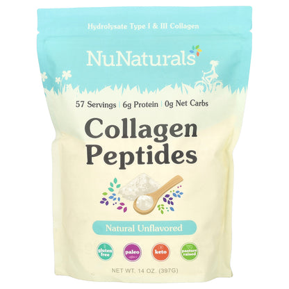 NuNaturals, Collagen Peptides, Unflavored , 14 oz (397 g)