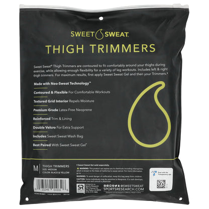 Sports Research, Sweet Sweat®, Thigh Trimmers, Medium, Black & Yellow, 1 Pair