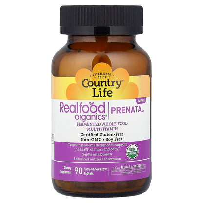 Country Life, Realfood Organics®, Prenatal, 90 Easy-to-Swallow Tablets