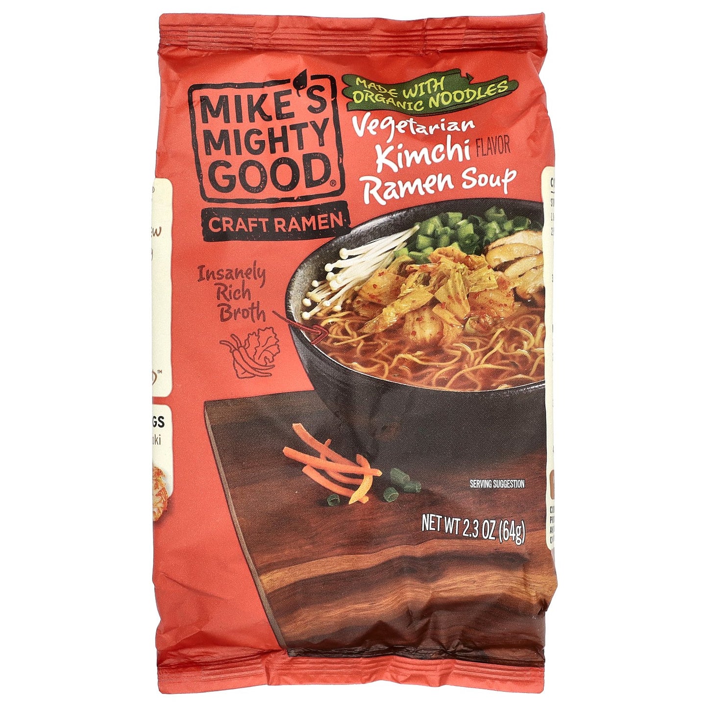 Mike's Mighty Good, Craft Ramen, Vegetarian Kimchi Ramen Soup, 2.3 oz (64 g)