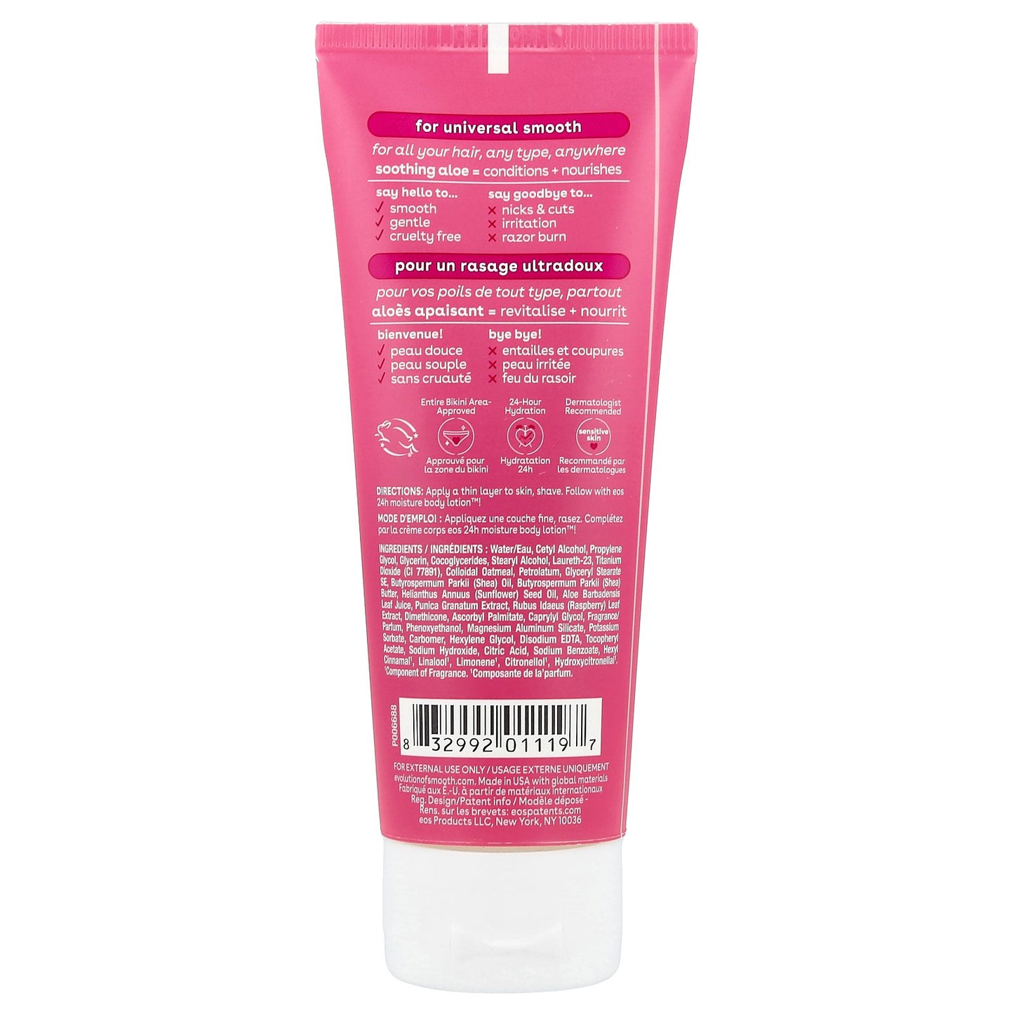 EOS, Shea Better, 24H Moisture Shave Cream, Pomegranate Raspberry, 2.5 fl oz (74 ml)