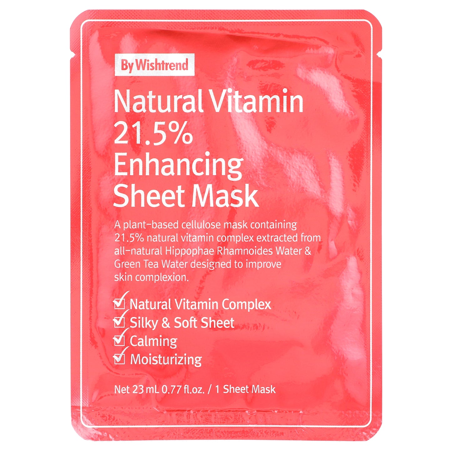 By Wishtrend, Natural Vitamin 21.5% Enhancing Beauty Sheet Mask, 1 Sheet, 0.77 fl oz (23 ml)