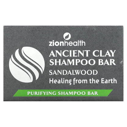 Zion Health, Ancient Clay Shampoo Bar, Sandalwood, 6 oz (70 g)