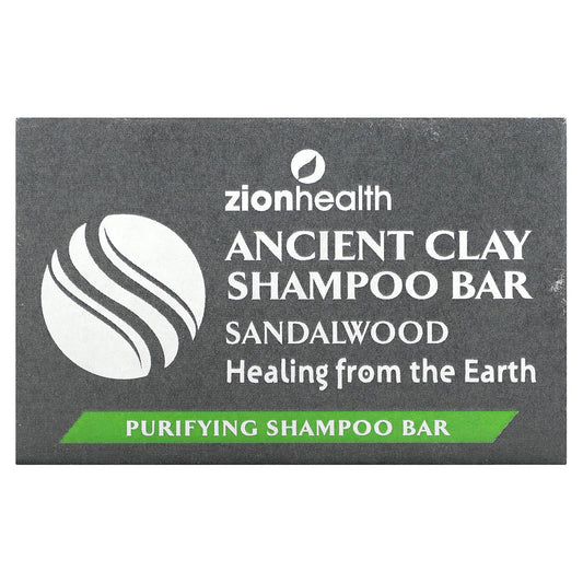 Zion Health, Ancient Clay Shampoo Bar, Sandalwood, 6 oz (70 g)