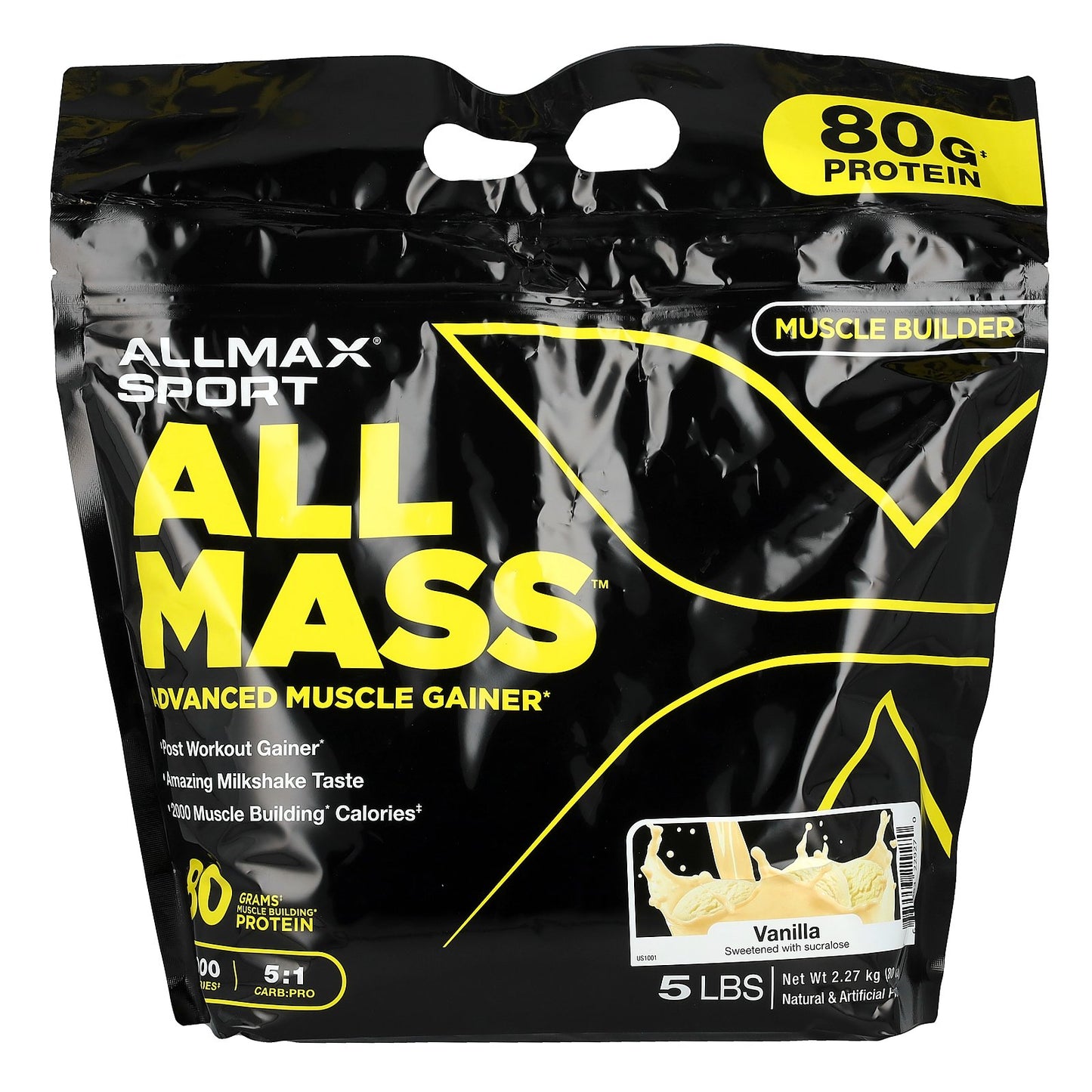 ALLMAX, Sport, ALLMASS®, Advanced Muscle Gainer, Vanilla, 5 lbs (2.27 kg)