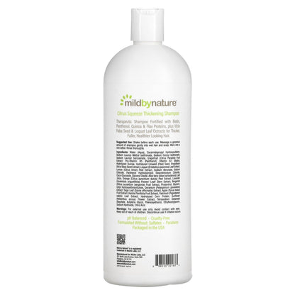 Mild By Nature, Thickening Shampoo, B-Complex & Biotin, Citrus Squeeze, 34 fl oz (1005 ml)