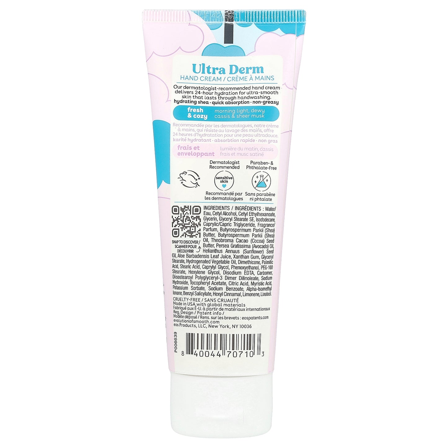 EOS, Shea Better™, Ultra Derm Hand Cream, Fresh & Cozy, 2.5 fl oz (74 ml)