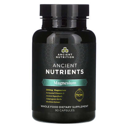 Ancient Nutrition, Magnesium, 300 mg, 90 Capsules (100 mg per Capsule)