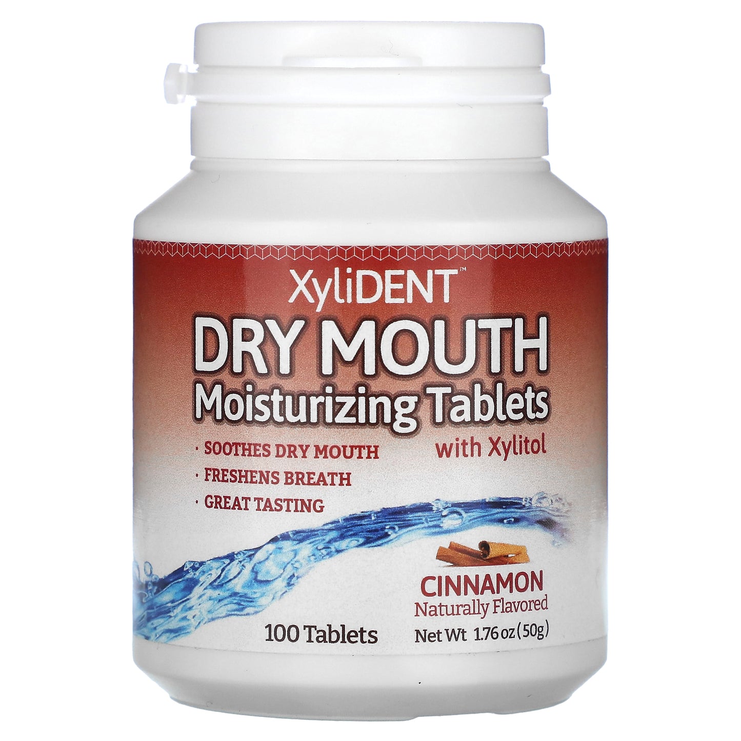 XyliDENT, Dry Mouth Moisturizing Tablets with Xylitol , Cinnamon, 100 Tablet