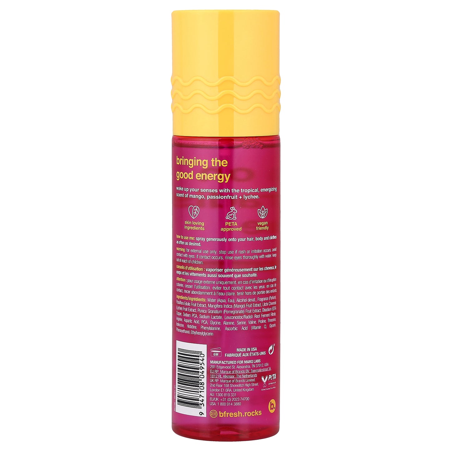 b.fresh, I'm on Paradise Time, Invigorating Hair + Body Mist, Mango + Passionfruit, 7.5 fl oz (221 ml)