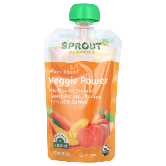 Sprout Organics, Veggie Power, 12 Months & Up, Sweet Potato, Mango, Apricot & Carrot, 4 oz (113 g)