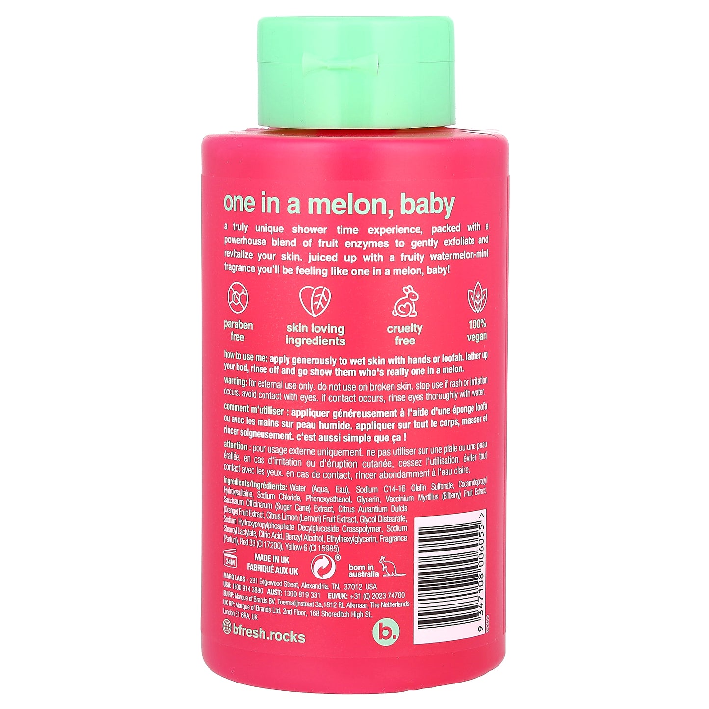 b.fresh, You're One in a Melon, Revitalizing Body Wash, Watermelon Mint, 16 fl oz (473 ml)