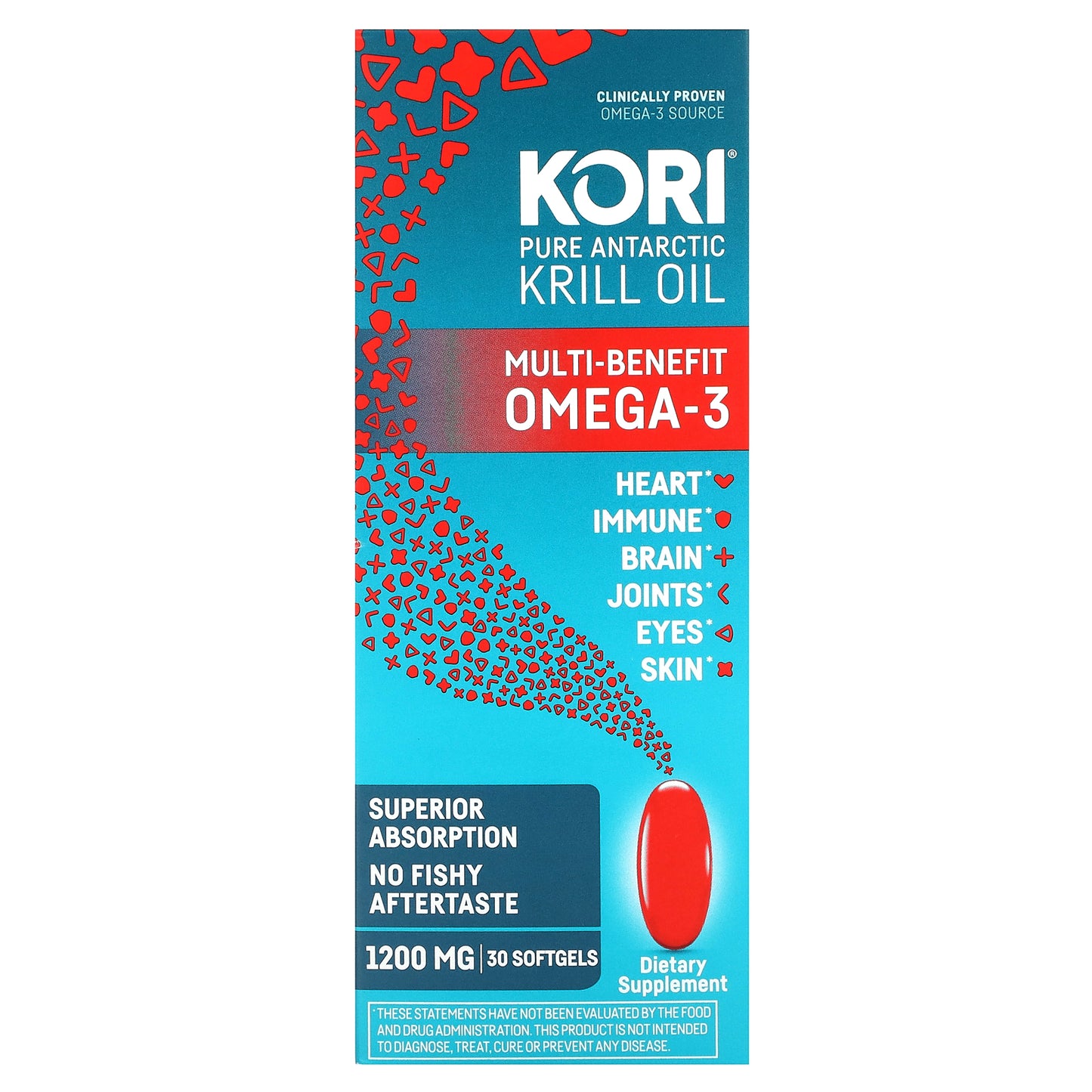 Kori, Pure Antarctic Krill Oil, Multi-Benefit Omega-3, 30 Softgels