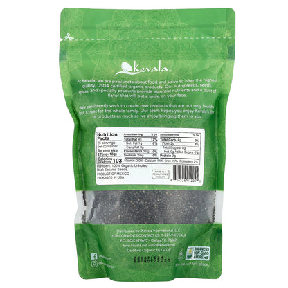 Kevala, Organic Black Sesame Seeds, Raw, Unhulled, 16 oz (454 g)