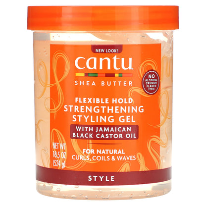 Cantu, Shea Butter, Flexible Hold Strengthening Styling Gel, 18.5 oz (524 g)