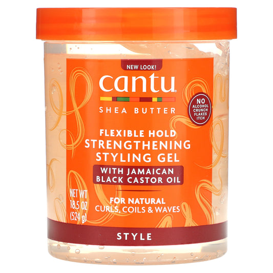 Cantu, Shea Butter, Flexible Hold Strengthening Styling Gel, 18.5 oz (524 g)