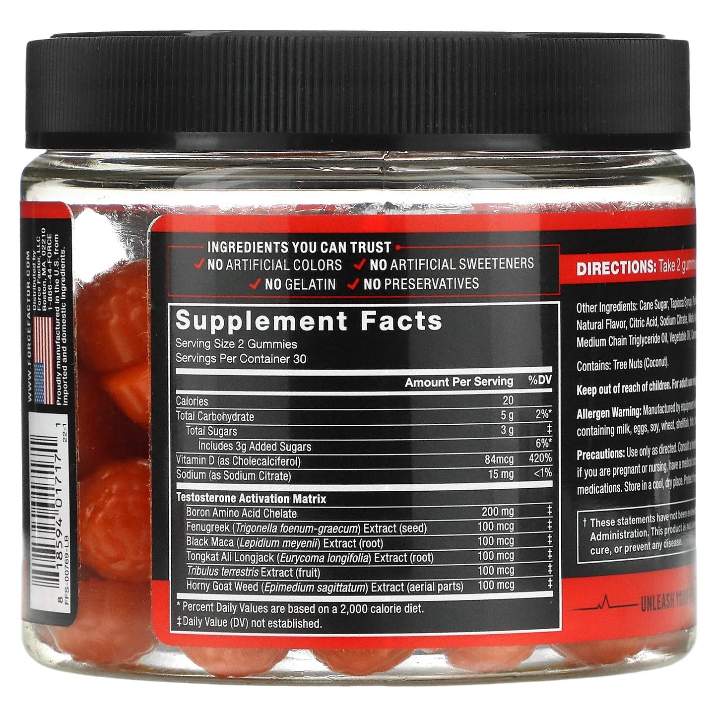 Force Factor, Test X180® Gummies, Berry Punch, 60 Gummies