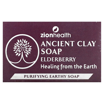 Zion Health, Ancient Clay Bar Soap, Elderberry, 6 oz (170 g)