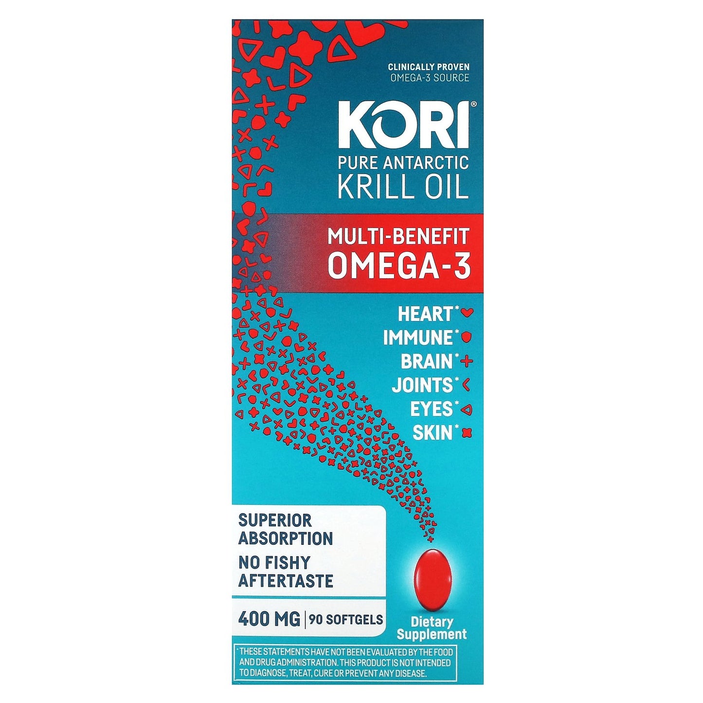 Kori, Pure Antarctic Krill Oil, Multi-Benefit Omega-3, 90 Softgels