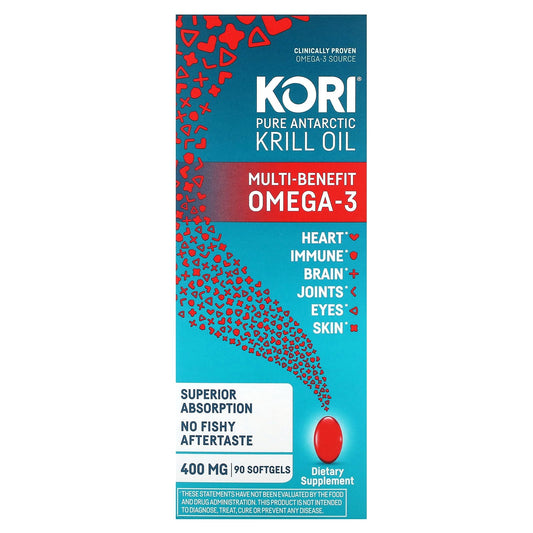 Kori, Pure Antarctic Krill Oil, Multi-Benefit Omega-3, 90 Softgels