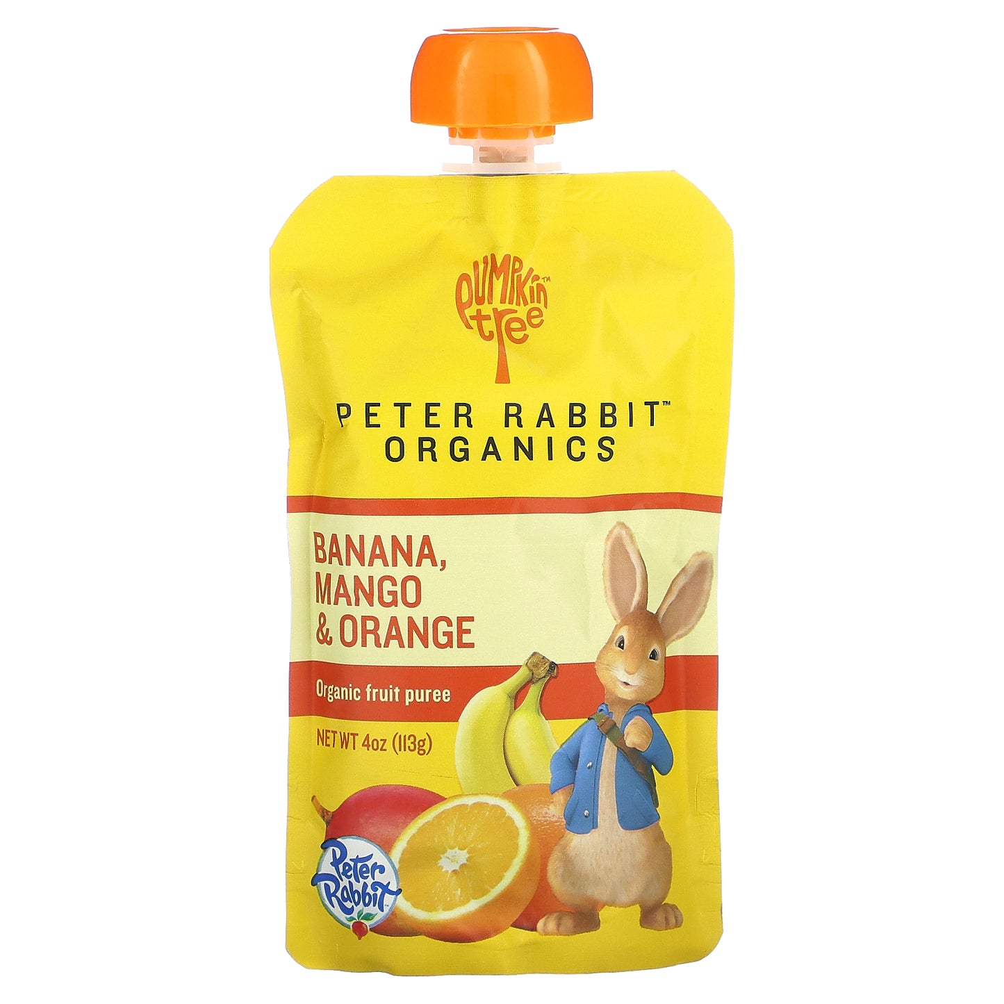 Pumpkin Tree Organics, Peter Rabbit Organics, Organic Fruit Puree, Banana, Mango & Orange, 4 oz (113 g)