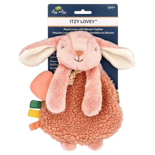 itzy ritzy, Itzy Lovey™, Plush Lovey With Silicone Teether, 0 Months+, Ana The Bunny, 1 Teether