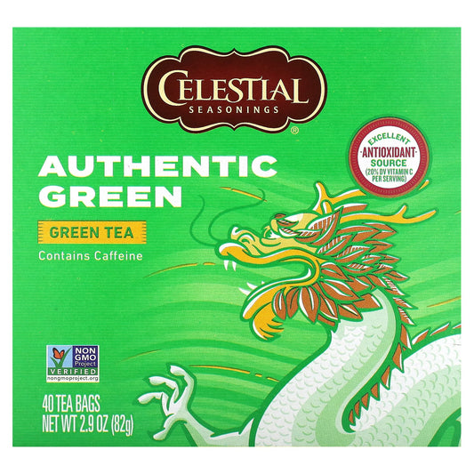 Celestial Seasonings, Authentic Green Tea, 40 Tea Bags, 2.9 oz (82 g)