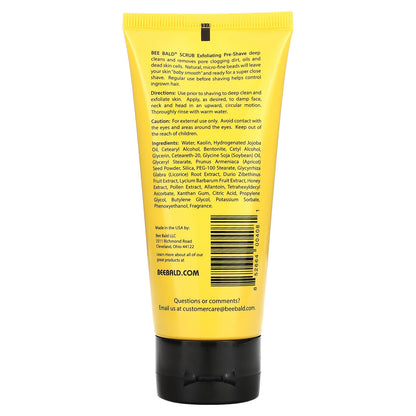 Bee Bald, Scrub Head & Face, Exfoliating Pre-Shave, 3 fl oz (89 ml)