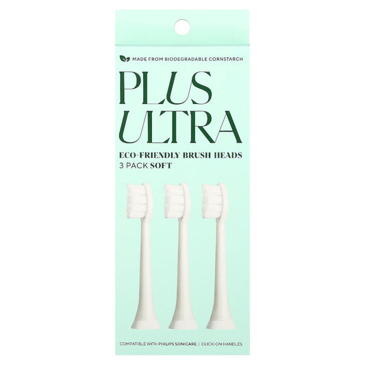 Plus Ultra, Eco-Friendly Brush Heads, Soft, 3 Pack