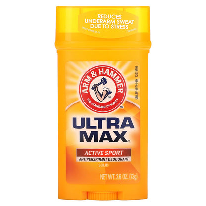 Arm & Hammer, UltraMax, Solid Antiperspirant Deodorant, Active Sport, 2.6 oz (73 g)