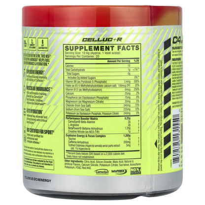 C4 / Cellucor, C4® Sport, Pre-Workout, Hawaiian Punch® Fruit Juicy Red®, 8.9 oz (252 g)