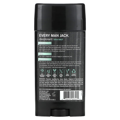 Every Man Jack, Deodorant, Aluminum Free, Sea Salt, 2.7 oz (76.5 g)