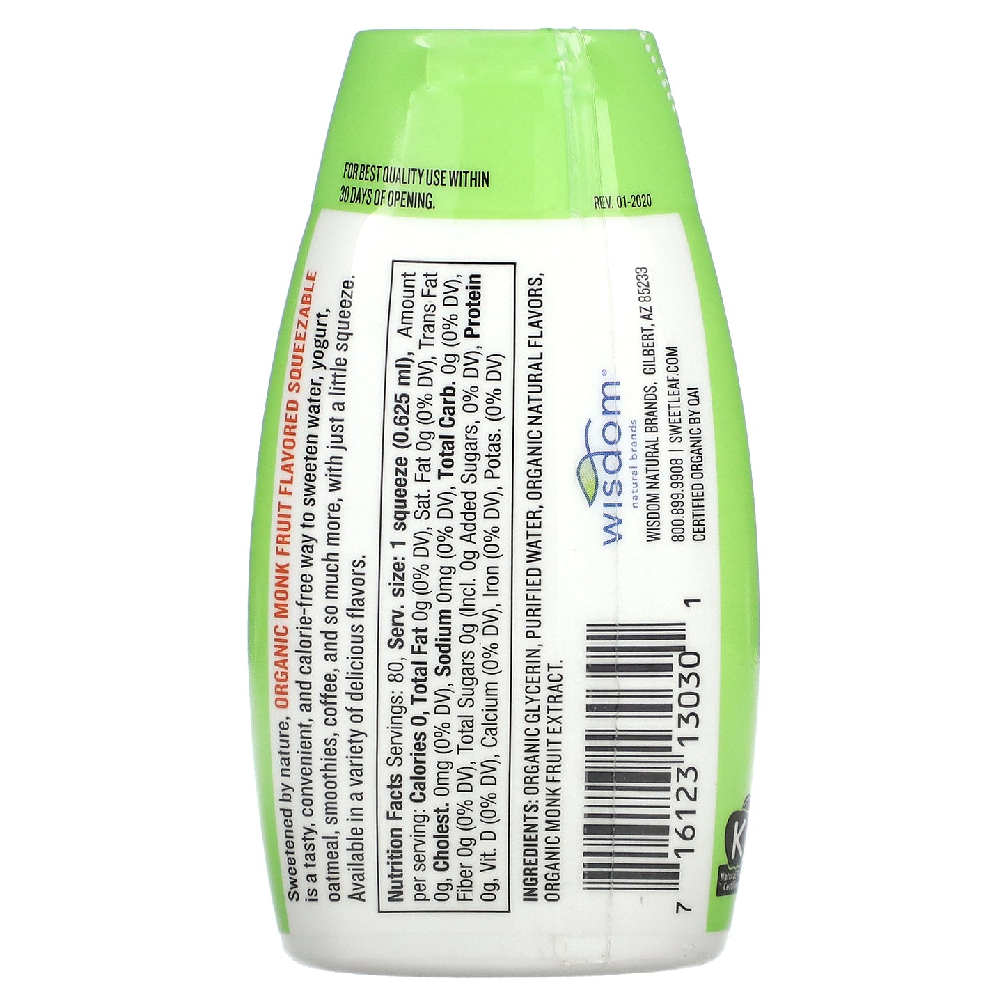 SweetLeaf Stevia, Monk Fruit Organic Sweetener Squeezable, 1.7 fl oz (50 ml)