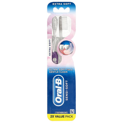 Oral-B, Sensi-Soft, Toothbrushes, Extra-Soft, 2 Toothbrushes