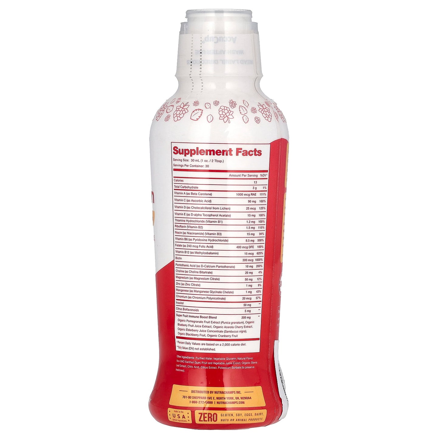 NutraChamps, Complete Liquid Multivitamin, Raspberry, 30 fl oz (887.206 ml)