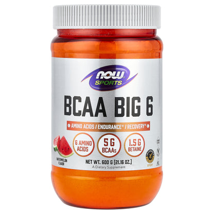 NOW Foods, Sports, BCAA Big 6, Watermelon, 21.16 oz (600 g)