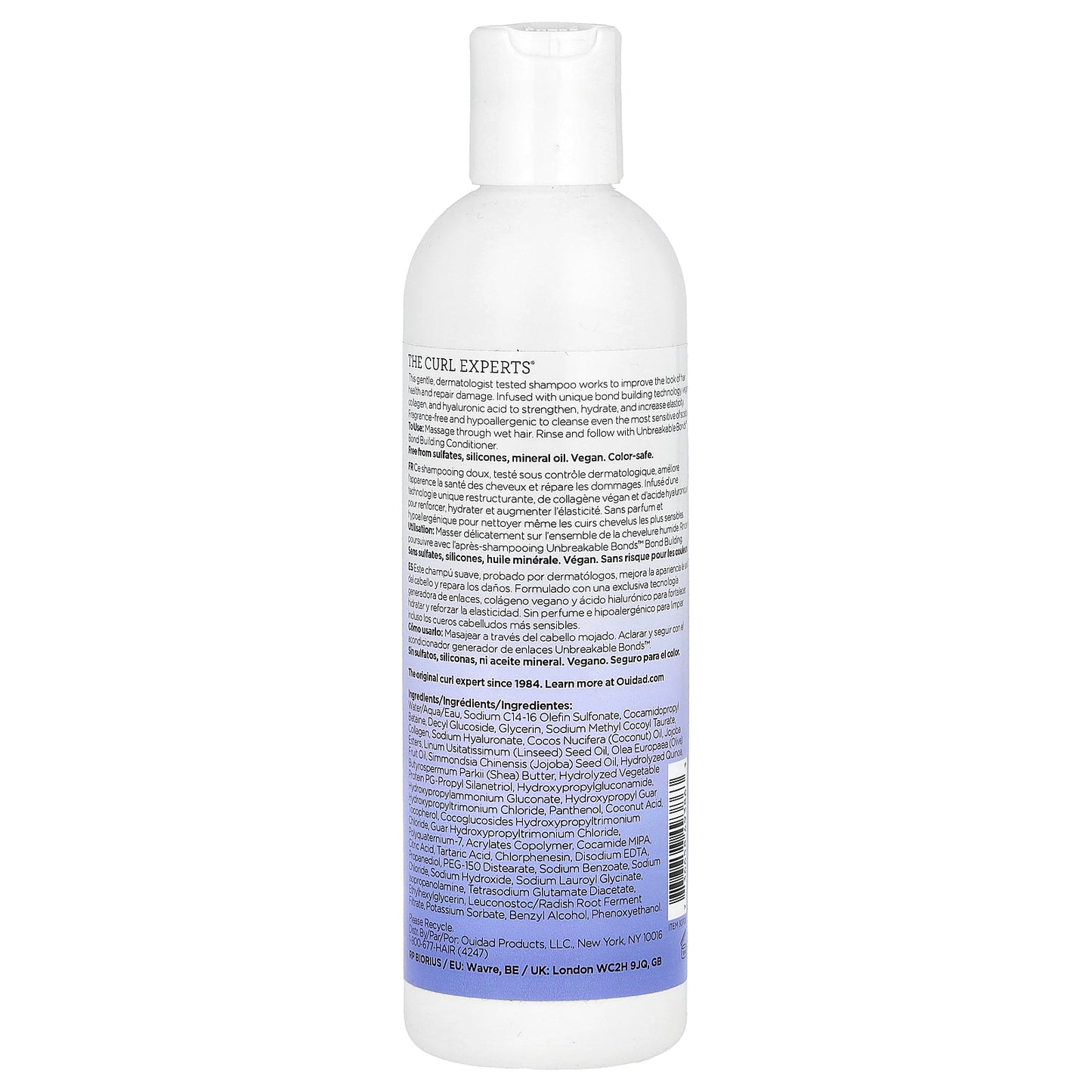 Ouidad, Unbreakable Bonds®, Bond Building Shampoo, All Curls Types, Fragrance Free, 8.5 fl oz (250 ml)