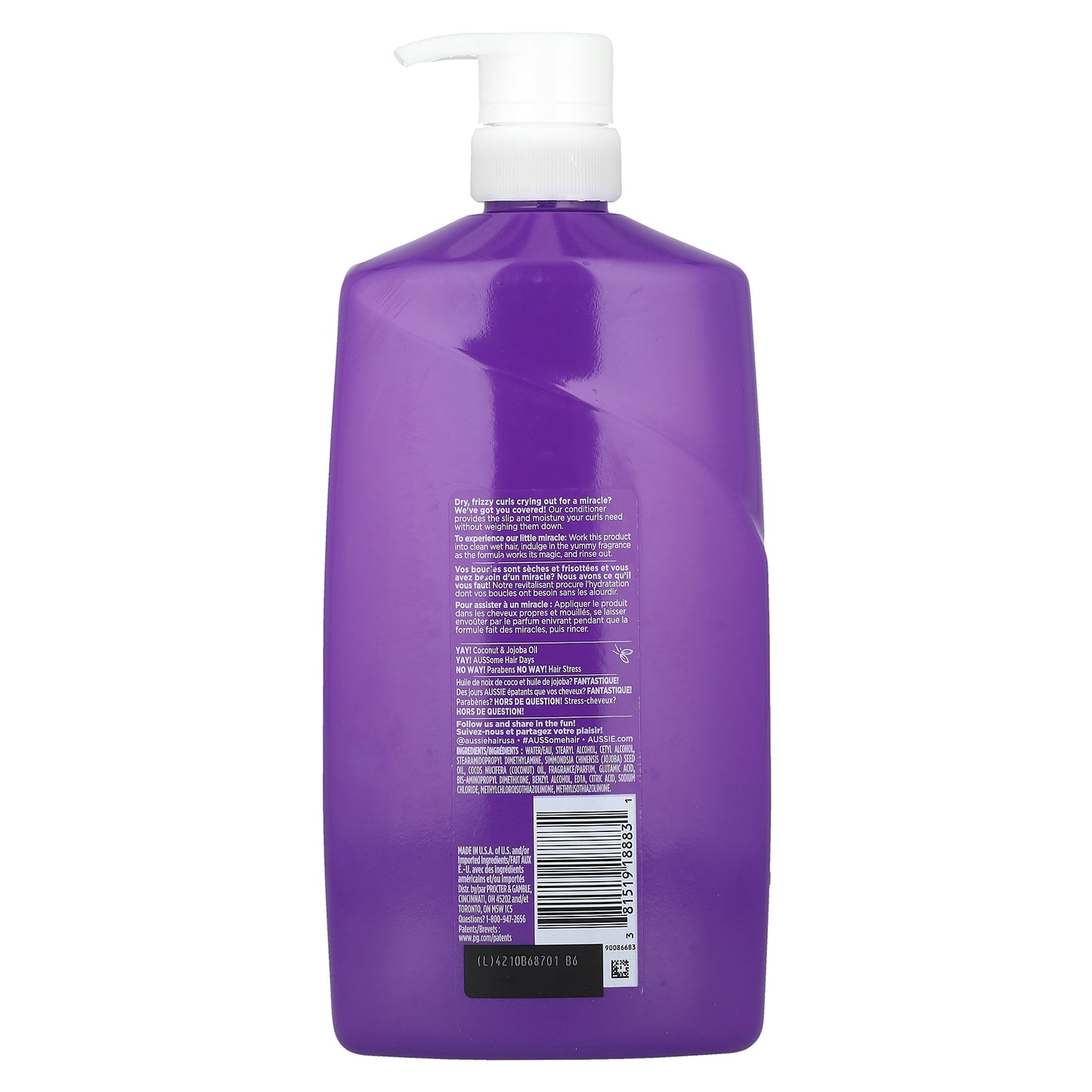 Aussie, Miracle Curls, Conditioner With Coconut & Jojoba Oil, 26.2 fl oz (778 ml)